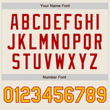 Load image into Gallery viewer, Custom Cream Gold-Red Authentic Two Tone Baseball Jersey