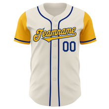 Load image into Gallery viewer, Custom Cream Gold-Royal Authentic Two Tone Baseball Jersey