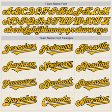 Load image into Gallery viewer, Custom Cream Gold-Black Authentic Two Tone Baseball Jersey
