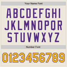 Load image into Gallery viewer, Custom Cream Gold-Purple Authentic Two Tone Baseball Jersey