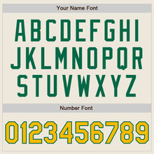 Load image into Gallery viewer, Custom Cream Gold-Kelly Green Authentic Two Tone Baseball Jersey