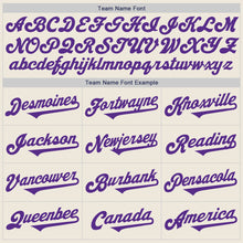 Load image into Gallery viewer, Custom Cream Purple Authentic Two Tone Baseball Jersey