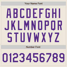 Load image into Gallery viewer, Custom Cream Purple Authentic Two Tone Baseball Jersey