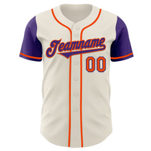 Load image into Gallery viewer, Custom Cream Purple-Orange Authentic Two Tone Baseball Jersey