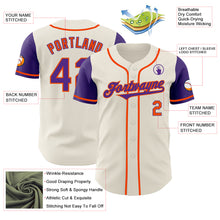 Load image into Gallery viewer, Custom Cream Purple-Orange Authentic Two Tone Baseball Jersey