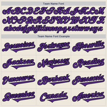 Load image into Gallery viewer, Custom Cream Purple-Black Authentic Two Tone Baseball Jersey