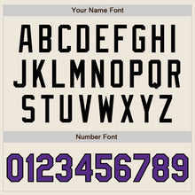 Load image into Gallery viewer, Custom Cream Purple-Black Authentic Two Tone Baseball Jersey