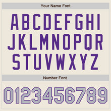 Load image into Gallery viewer, Custom Cream Gray-Purple Authentic Two Tone Baseball Jersey