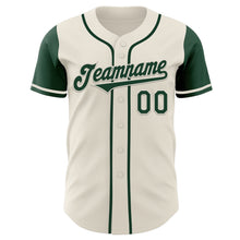 Load image into Gallery viewer, Custom Cream Green Authentic Two Tone Baseball Jersey