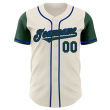 Load image into Gallery viewer, Custom Cream Green-Royal Authentic Two Tone Baseball Jersey
