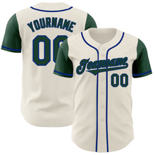 Load image into Gallery viewer, Custom Cream Green-Royal Authentic Two Tone Baseball Jersey