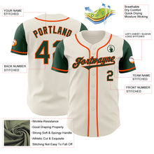 Load image into Gallery viewer, Custom Cream Green-Orange Authentic Two Tone Baseball Jersey
