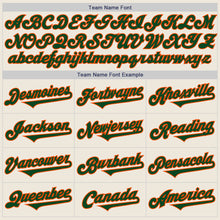 Load image into Gallery viewer, Custom Cream Green-Orange Authentic Two Tone Baseball Jersey