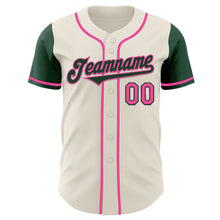 Load image into Gallery viewer, Custom Cream Green-Pink Authentic Two Tone Baseball Jersey