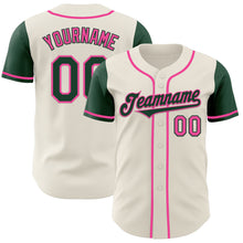 Load image into Gallery viewer, Custom Cream Green-Pink Authentic Two Tone Baseball Jersey