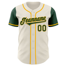 Load image into Gallery viewer, Custom Cream Green-Gold Authentic Two Tone Baseball Jersey