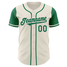 Load image into Gallery viewer, Custom Cream Kelly Green Authentic Two Tone Baseball Jersey