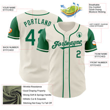 Load image into Gallery viewer, Custom Cream Kelly Green Authentic Two Tone Baseball Jersey