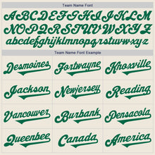 Load image into Gallery viewer, Custom Cream Kelly Green Authentic Two Tone Baseball Jersey