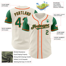 Load image into Gallery viewer, Custom Cream Kelly Green-Orange Authentic Two Tone Baseball Jersey