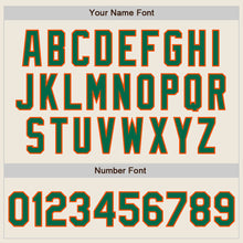 Load image into Gallery viewer, Custom Cream Kelly Green-Orange Authentic Two Tone Baseball Jersey