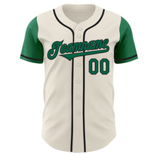 Load image into Gallery viewer, Custom Cream Kelly Green-Black Authentic Two Tone Baseball Jersey