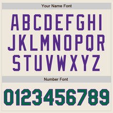 Load image into Gallery viewer, Custom Cream Kelly Green-Purple Authentic Two Tone Baseball Jersey