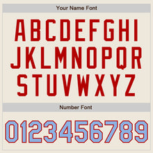 Load image into Gallery viewer, Custom Cream Light Blue-Red Authentic Two Tone Baseball Jersey