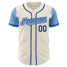 Load image into Gallery viewer, Custom Cream Light Blue-Royal Authentic Two Tone Baseball Jersey