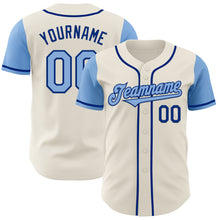 Load image into Gallery viewer, Custom Cream Light Blue-Royal Authentic Two Tone Baseball Jersey