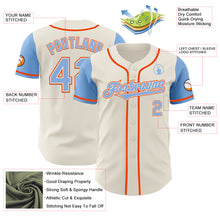 Load image into Gallery viewer, Custom Cream Light Blue White-Orange Authentic Two Tone Baseball Jersey