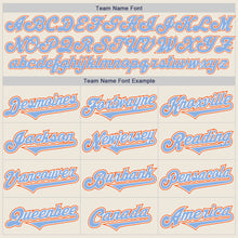 Load image into Gallery viewer, Custom Cream Light Blue White-Orange Authentic Two Tone Baseball Jersey