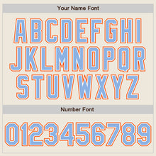 Load image into Gallery viewer, Custom Cream Light Blue White-Orange Authentic Two Tone Baseball Jersey