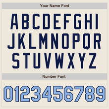 Load image into Gallery viewer, Custom Cream Light Blue-Navy Authentic Two Tone Baseball Jersey