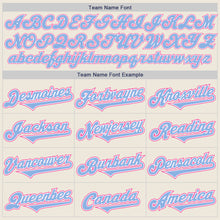 Load image into Gallery viewer, Custom Cream Light Blue White-Pink Authentic Two Tone Baseball Jersey