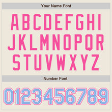 Load image into Gallery viewer, Custom Cream Light Blue White-Pink Authentic Two Tone Baseball Jersey