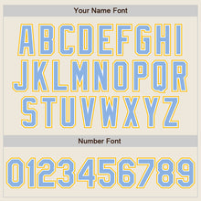 Load image into Gallery viewer, Custom Cream Light Blue White-Gold Authentic Two Tone Baseball Jersey