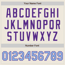 Load image into Gallery viewer, Custom Cream Light Blue-Purple Authentic Two Tone Baseball Jersey