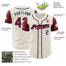 Load image into Gallery viewer, Custom Cream Crimson-Navy Authentic Two Tone Baseball Jersey