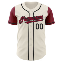 Load image into Gallery viewer, Custom Cream Crimson-Black Authentic Two Tone Baseball Jersey