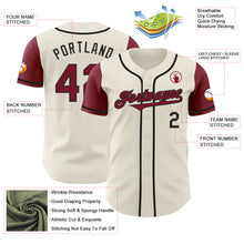 Load image into Gallery viewer, Custom Cream Crimson-Black Authentic Two Tone Baseball Jersey