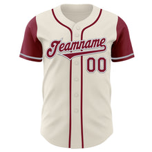 Load image into Gallery viewer, Custom Cream Crimson White-Gray Authentic Two Tone Baseball Jersey