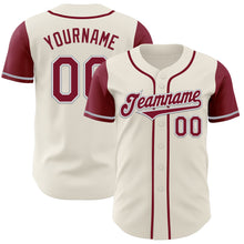 Load image into Gallery viewer, Custom Cream Crimson White-Gray Authentic Two Tone Baseball Jersey