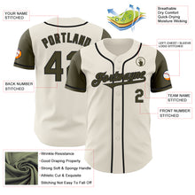 Load image into Gallery viewer, Custom Cream Olive-Black Authentic Two Tone Baseball Jersey