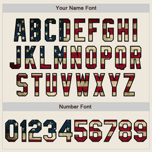 Load image into Gallery viewer, Custom Cream Vintage USA Flag Olive-Black Authentic Two Tone Baseball Jersey