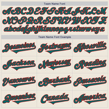 Load image into Gallery viewer, Custom Cream Teal-Red Authentic Two Tone Baseball Jersey