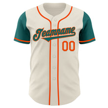 Load image into Gallery viewer, Custom Cream Teal-Orange Authentic Two Tone Baseball Jersey