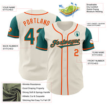 Load image into Gallery viewer, Custom Cream Teal-Orange Authentic Two Tone Baseball Jersey