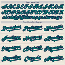 Load image into Gallery viewer, Custom Cream Teal-Navy Authentic Two Tone Baseball Jersey