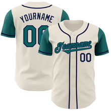 Load image into Gallery viewer, Custom Cream Teal-Navy Authentic Two Tone Baseball Jersey